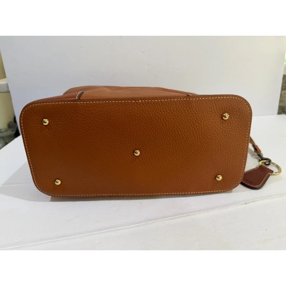 Dooney & Bourke Pebble Grain Brenna Satchel Carmel Excellent Condition COA